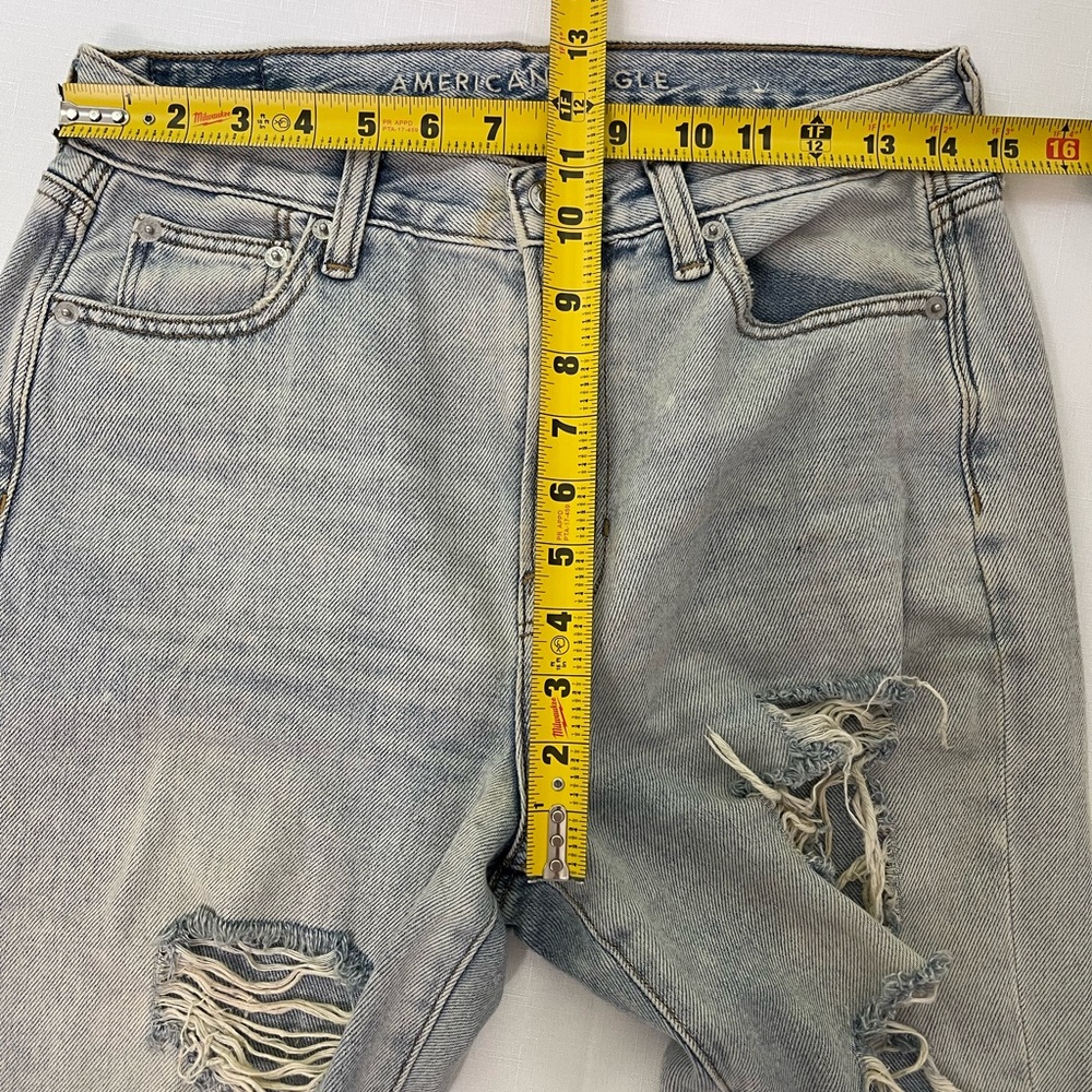 AMERICAN EAGLE OUTFITTERS Mom Jeans Distressed blue jeans 4 regular denim - Picture 5 of 9